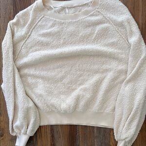 Cream Textured Long Sleeve Sweater